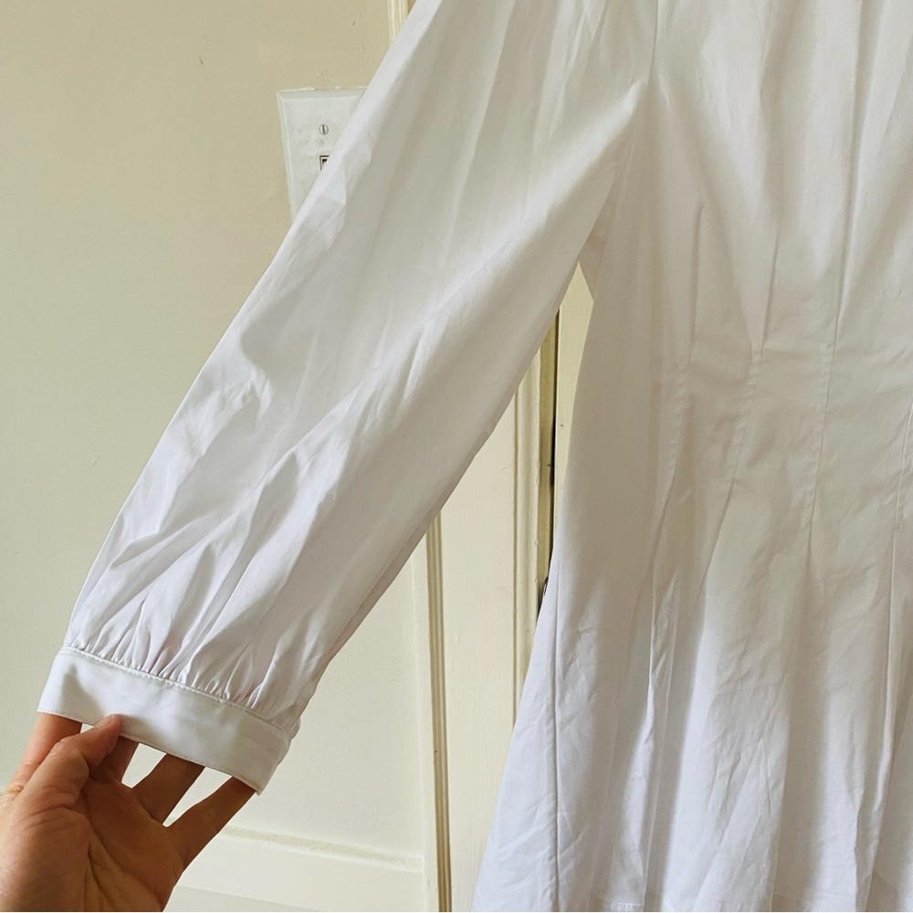 $498 NWT Veronica Beard White Torres Long Sleeve Stretchy Pleated Mini Dress 14 - Picture 6 of 14